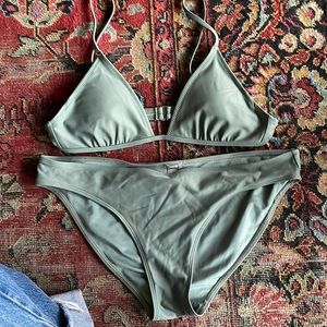Aerie emerald green bikini set